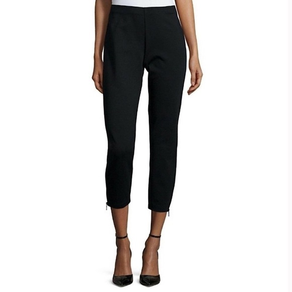 Eileen Fisher Women’s Pull On Crop Ankle Zip Ponte Pants in Black Size XS - Picture 1 of 9